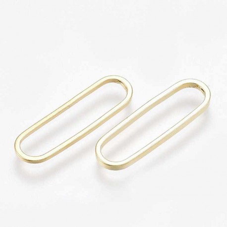 4 connecteurs lien  laiton ovale plaqué or 20x6mm
