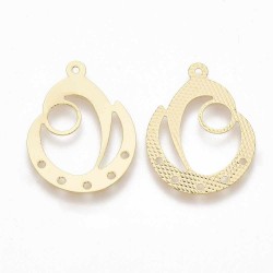 2 pendentifs connecteur laiton plaqué or larme 29x22mm
