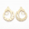 2 pendentifs connecteur laiton  or 24kt  larme 29x22mm
