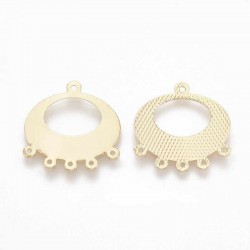 2 pendentifs connecteur laiton plaqué or ovale 23x12mm
