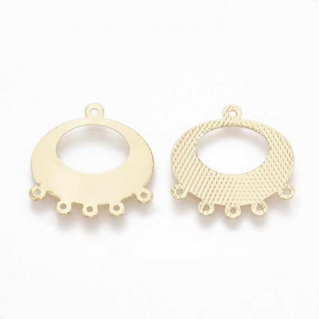 2 pendentifs connecteur laiton plaqué or ovale 23x12mm
