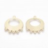 2 pendentifs connecteur laiton  or 24kt ovale 23x12mm