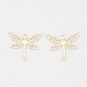 10 Estampes libellule 13x15mm laiton or 24kt