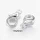 10 fermoirs mousquetons  ZINC  argent vif 10x5mm