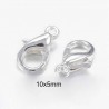 10 fermoirs mousquetons  ZINC  argent vif 10x5mm