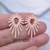 4 Estampes laiton or rose 29x19mm coeur de  soleil