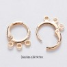 4 Boucles d'oreille créole laiton or 24KT 14x11mm