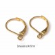 6 Boucles d'oreille dormeuses laiton  or 24KT 15x10mm