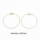 6 créoles laiton plaqué or 18KT 40mm