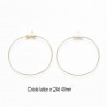 6 créoles laiton  or 24KT 40mm