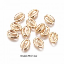4 Coquillages Cauris perle intercalaire plaqué or 13.5x10mm