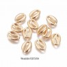 4 Coquillages Cauris perle intercalaire laiton or 24kt 13.5x10mm