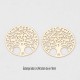 6 Estampes connecteur laiton plaqué or arbre de vie 16mm