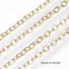 1mètre (S332) chaine forçat  laiton  doré or fin   2,5x2mm