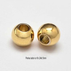 30 perles intercalaires  rondes laiton plaqué or 5mm lisse