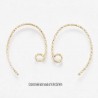 3 paires crochet oreille  laiton  or 24kt 23x16mm