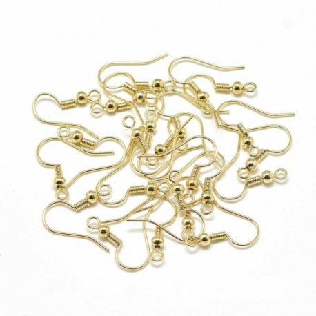 10 boucles d'oreilles acier plaqué or 20mm