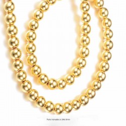 10 Perles hématites galvanoplastie plaqué  or 8mm