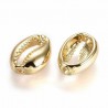 4 perles intercalaire or 24KT Cauris 17x12mm