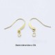 10 boucles d'oreille crochet laiton plaque or 18KT 15.5mm