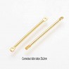 8 connecteurs baton laiton or fin 24kt  25x2mm