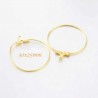 10 créoles laiton  or  fin 24KT  30x25mm