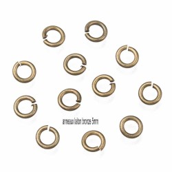 50 anneaux de jonction 5  mm  bronze  épaisseur 0.8mm