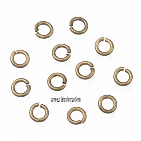50 anneaux de jonction 5  mm  laiton bronze  épaisseur 0.8mm