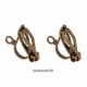 6  boucles d'oreille clip laiton bronze  12x5x9mm