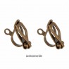 1 Paire  boucles d'oreille clip laiton bronze  12x5x9mm
