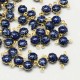 10 Connecteurs ronds émail bleu nuit pailleté double face 6x11,5x4mm