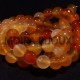 6 perles agate facettée orange transparente  10mm