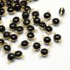 10 Connecteurs ronds émail noir pailleté double face 6x11,5x4mm