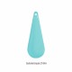 2 breloques sequins goutte laiton émaillés turquoise  27x10mm