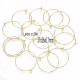 10 créoles laiton  or 24kt 37X35x0.7mm