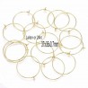 10 créoles laiton  or 24kt 37X35x0.7mm