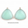 1pendentif amazonite serti laiton or 24kt 34x30mm