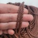 1mètre de cordon chocolat   simili cuir tressé épaisseur 3mm