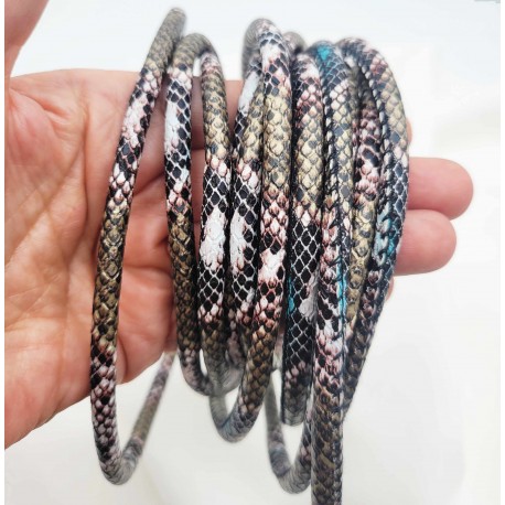 1mètre de cordon peau de serpent  simili cuir épaisseur 5mm