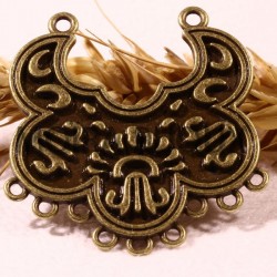 2 chandeliers connecteur ethnique bronze totem 41x38mm