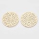 4 estampes connecteur  filigrane laiton rond or clair 30mm