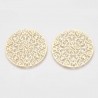 2 Estampes 35mm fleur laiton rond  or 24kt