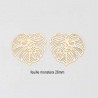2 Estampes feuilles Monstera  26mm laiton doré