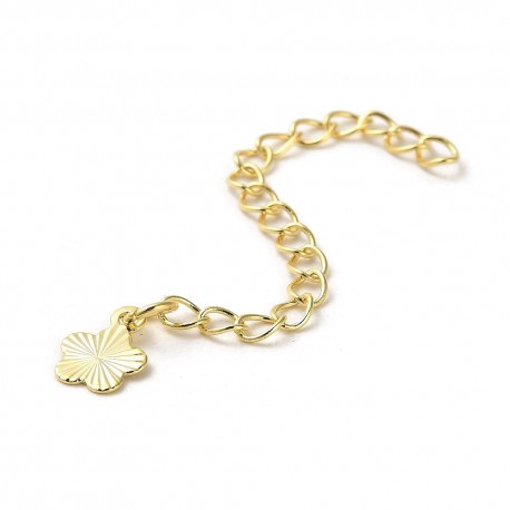 10 chainettes finition laiton or 24kt  finition fleur